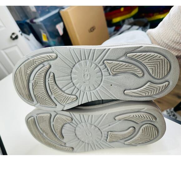 Ugg Blue Gray Alber Flat Heel Shearling Lined Suede Boot Side Zip 8 - Picture 11 of 15